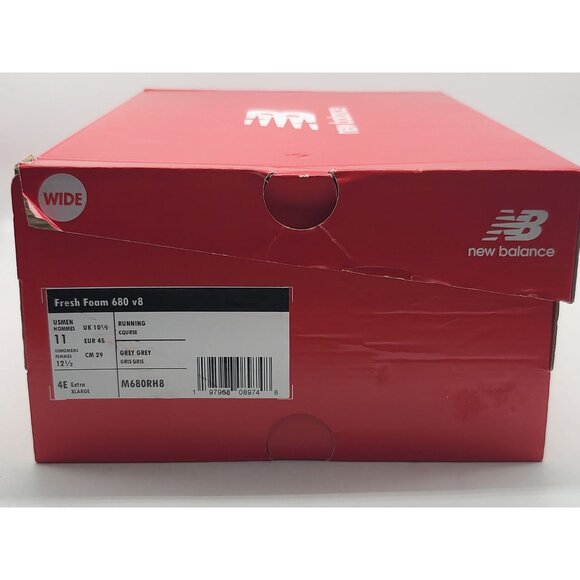 New Balance Fresh Foam 680 v8 Shoes Mens Size 11 Wide White Gray Green Running - Picture 10 of 10